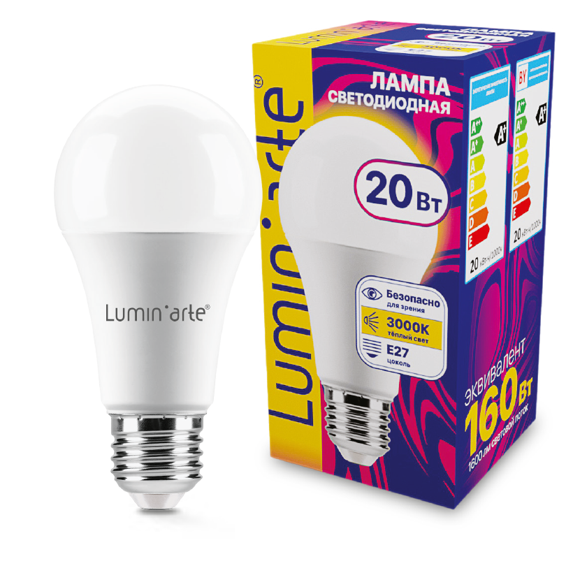 Светодиодная лампа Luminarte LSTD-A60-20W3KE27 20Вт 3000K E27