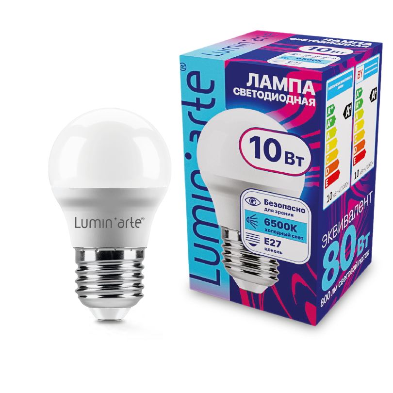 Светодиодная лампа Luminarte LSTD-G45-10W6KE27 10Вт 6500K E27
