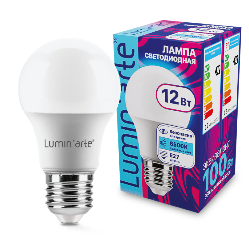 Светодиодная лампа Luminarte LSTD-A60-12W6KE27 12Вт 6500K E27