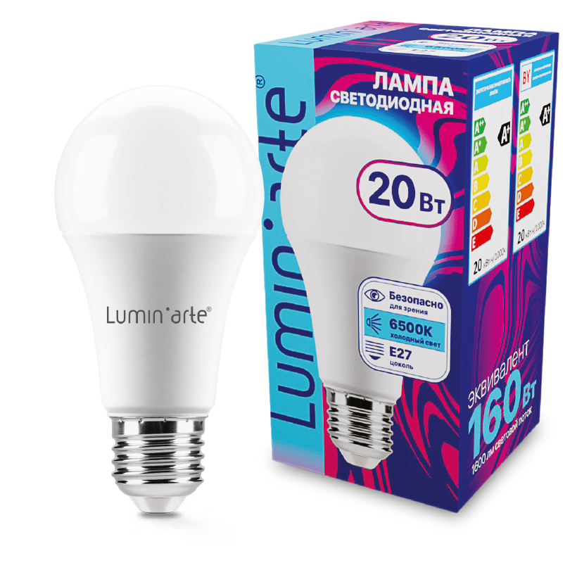 Светодиодная лампа Luminarte LSTD-A60-20W6KE27 20Вт 6500K E27