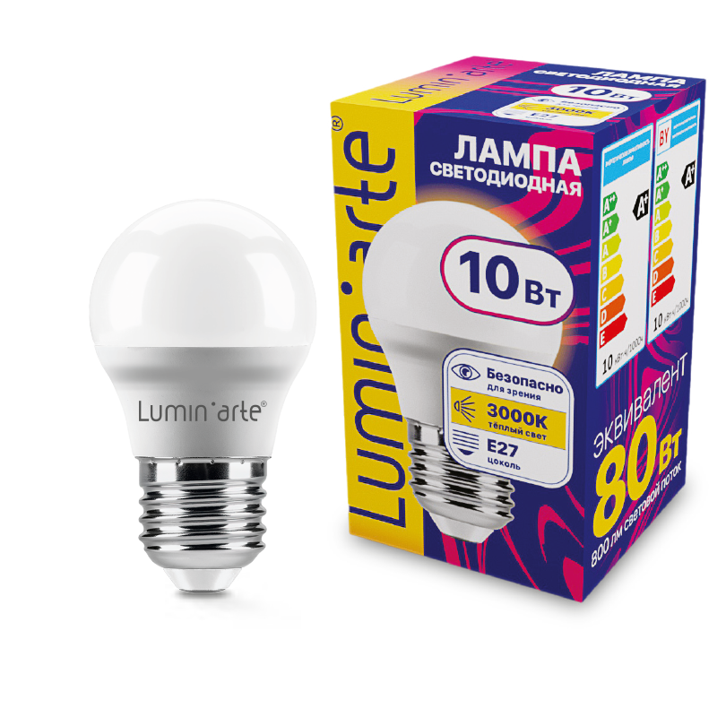 Светодиодная лампа Luminarte LSTD-G45-10W3KE27 10Вт 3000K E27